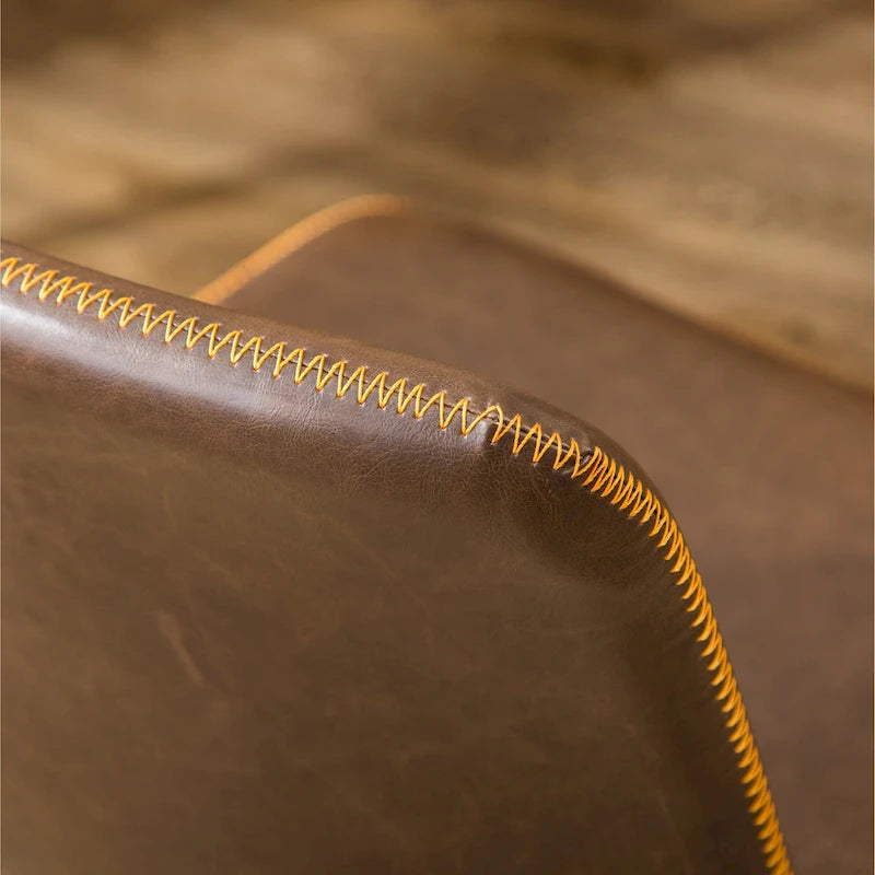 Faux Leather 360 Swivel Air Lift Office Chair, Antique Brown