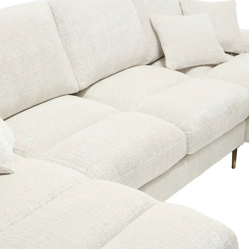 UNITED Modern Large chenille Fabric U-Shape Sectional Sofa