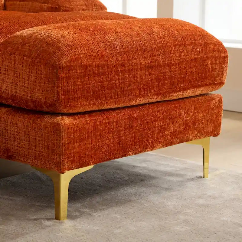 UNITED Modern Large chenille Fabric U-Shape Sectional Sofa