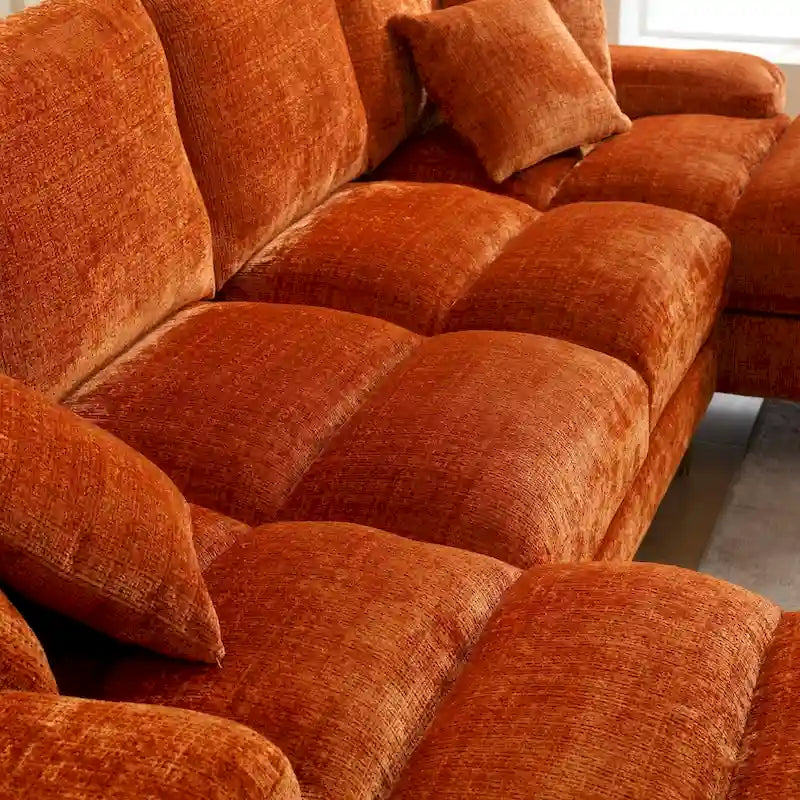 UNITED Modern Large chenille Fabric U-Shape Sectional Sofa