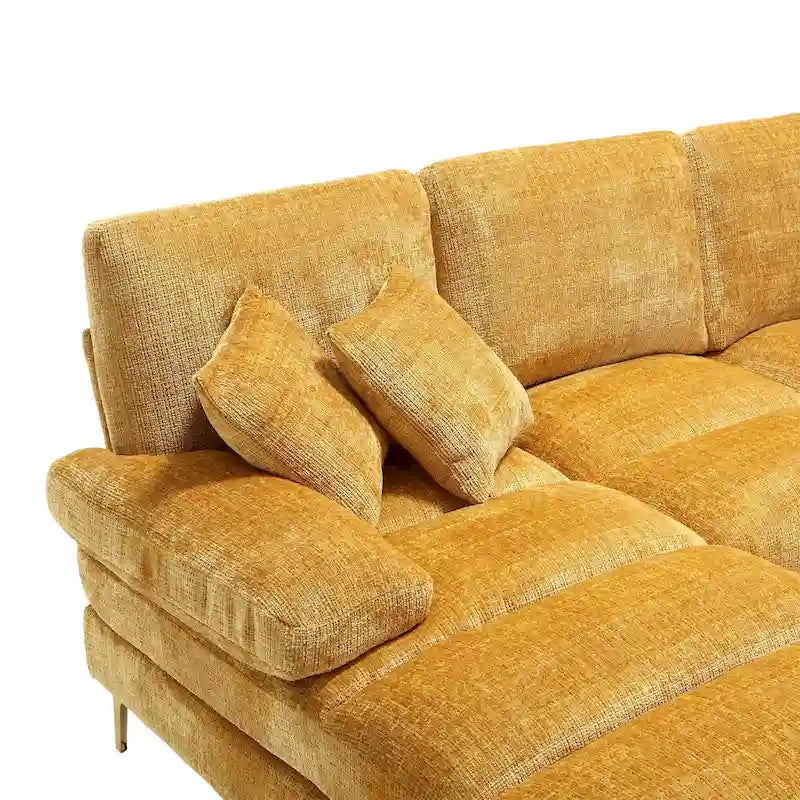 UNITED Modern Large chenille Fabric U-Shape Sectional Sofa
