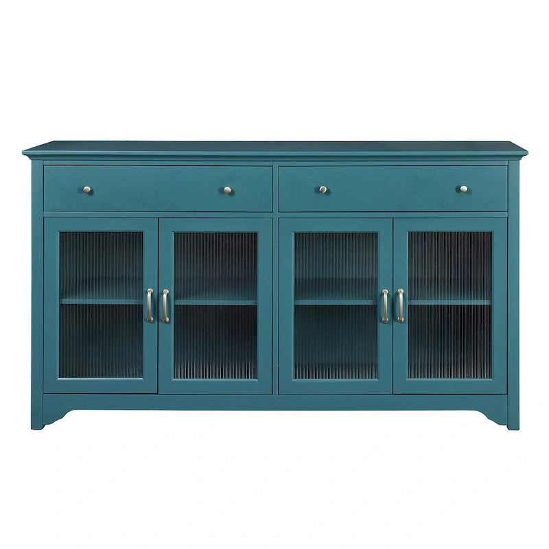 TV Console, Storage Buffet Cabinet, Sideboard with Glass Door and Adjustable Shelves