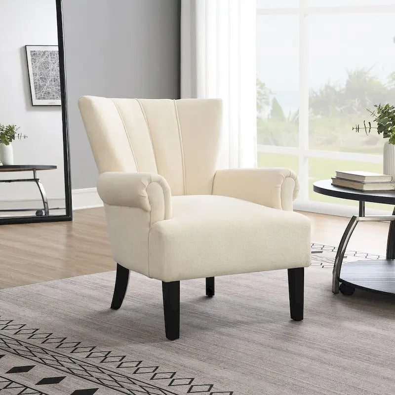 Upholstered Accent Chairs, Armchair Club Chair With Wooden Leg For Living room, Bedroom Reading Room