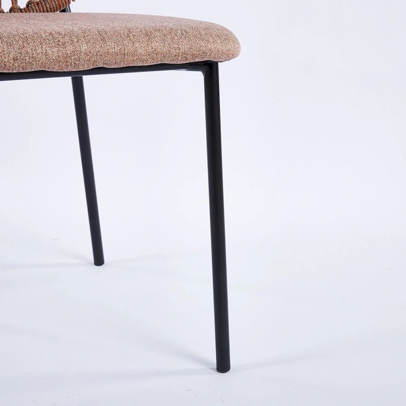 Set of 4 Upholstered Sennit Dining Chairs with Metal Legs