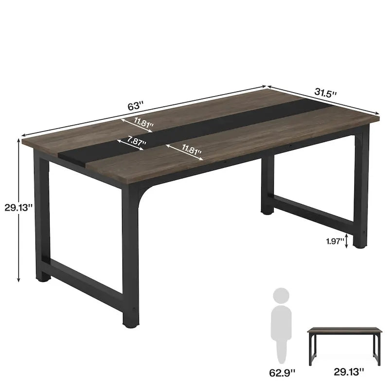Small Conference Table, Meeting Table for 4-6 people - 63 L x 31.5 W x 29.13 H