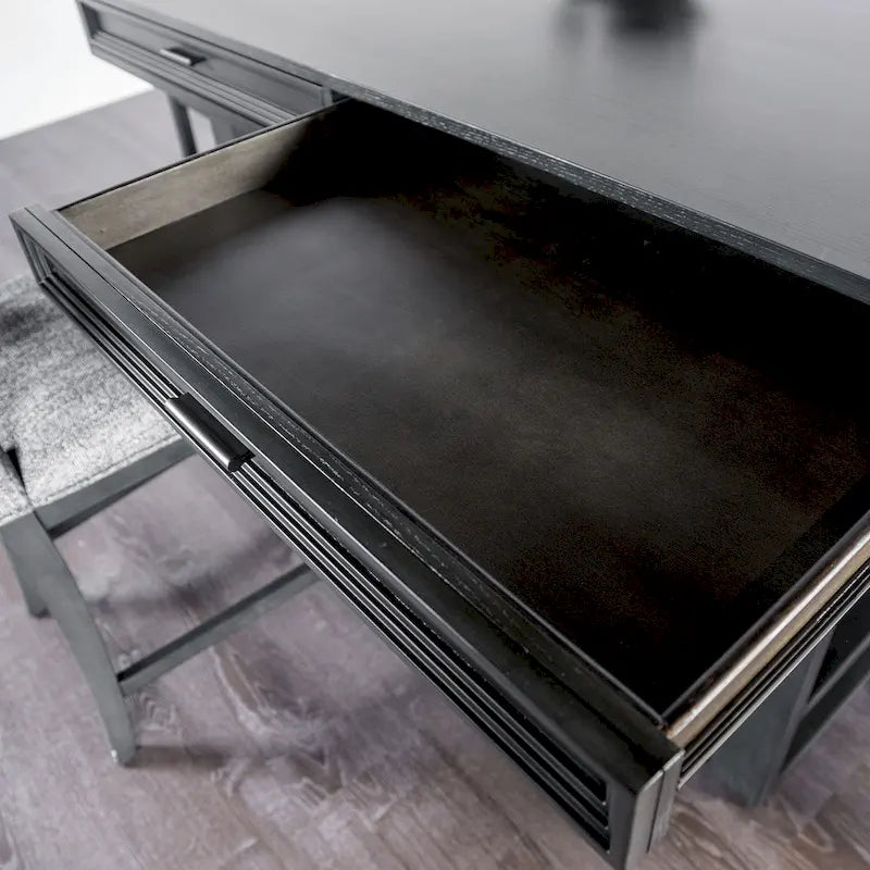 Furniture of America Isolde Black 60-inch Solid Wood Counter Height Dining Table with Drawers