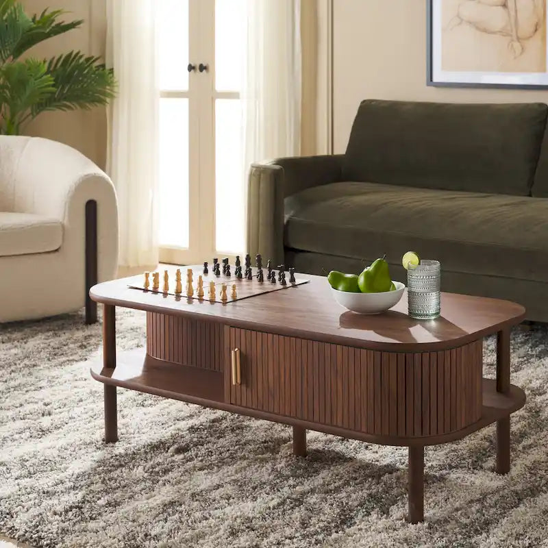 SAFAVIEH Home Tealla 2 Tambour Door Coffee Table - 43Wx22Dx17H