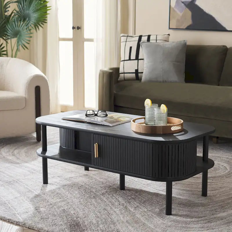 SAFAVIEH Home Tealla 2 Tambour Door Coffee Table - 43Wx22Dx17H