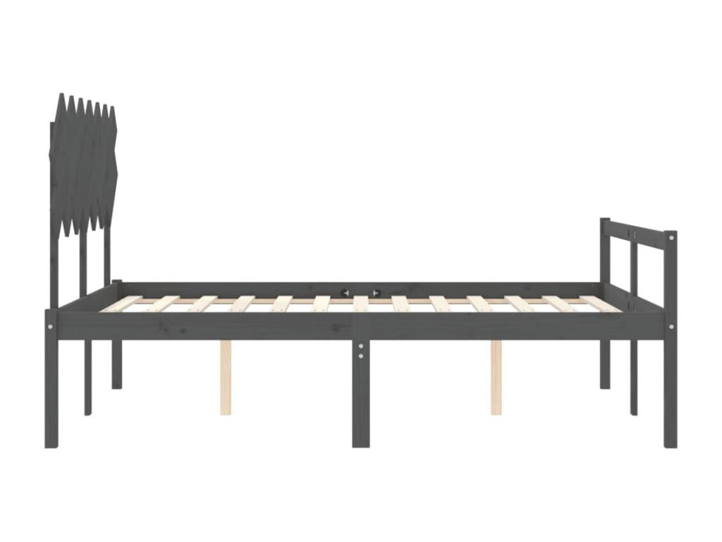 Gray Solid Wood Bed