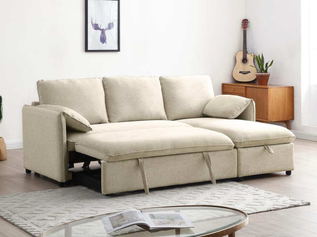 Beige Fabric Sofa Bed - dlz1766581008261