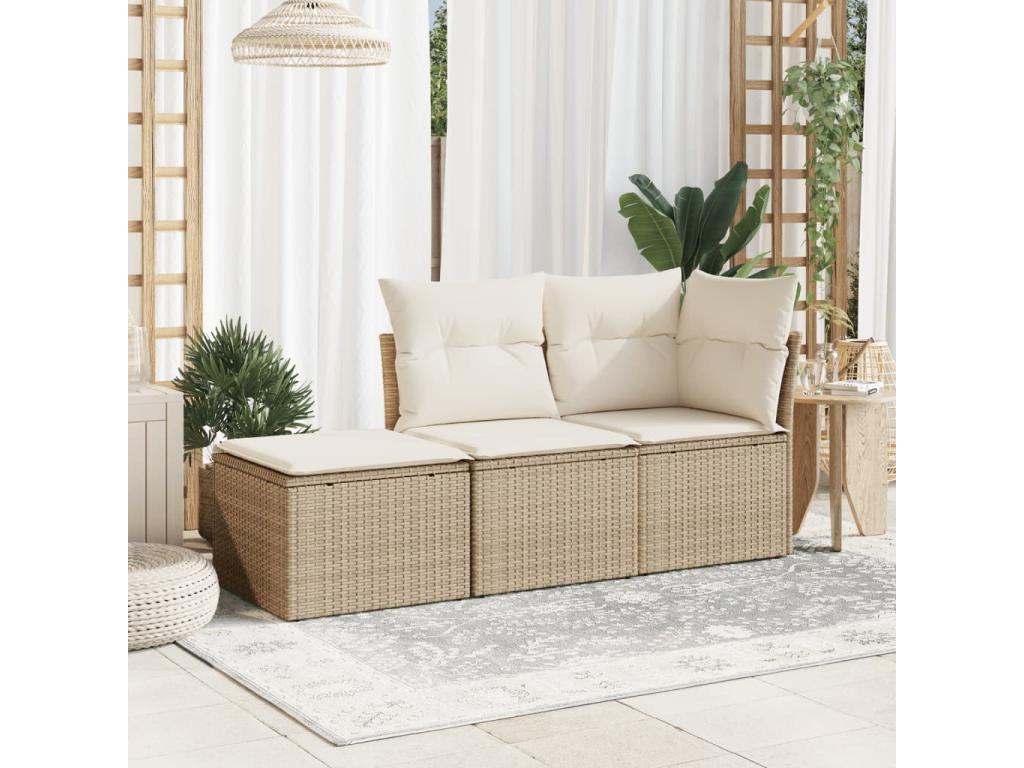 Beige Woven Resin Wicker Home Furniture, 55 x 55 x 37 cm