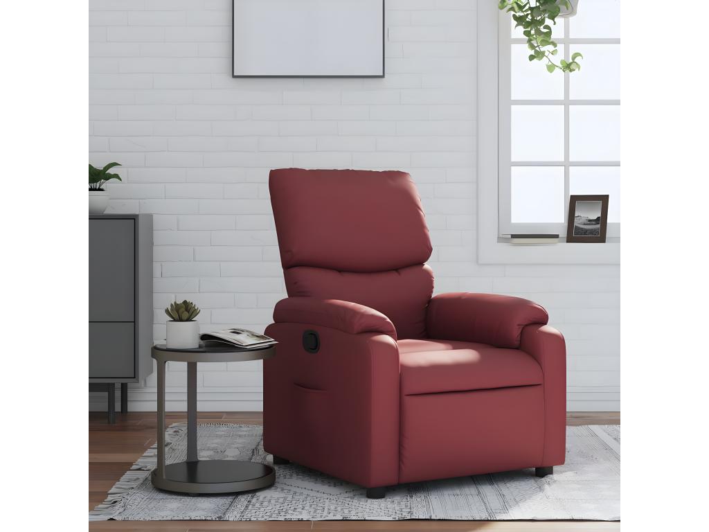 Red Faux Leather Accent Chair