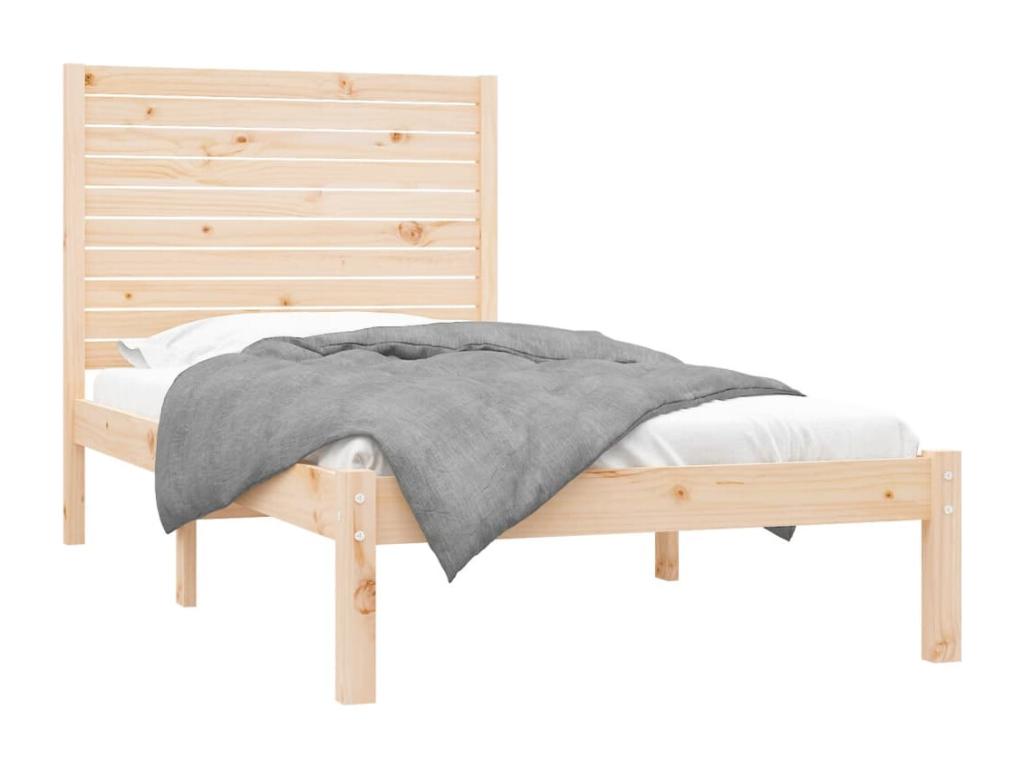 Brown Solid Wood Bed Frame, 100 x 200 cm