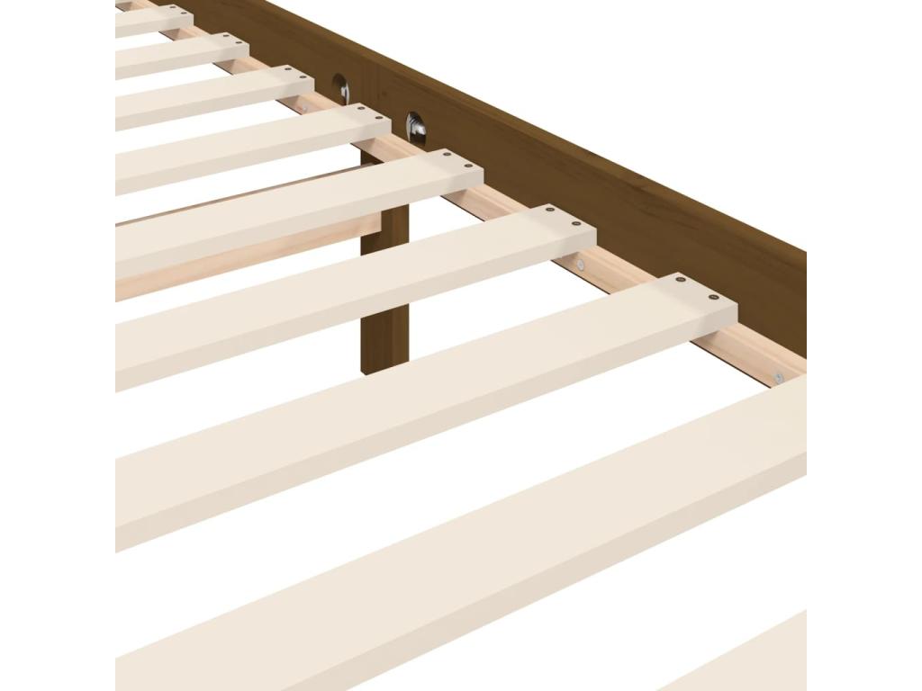 Brown Solid Wood Bed Frame, 200 x 200 cm