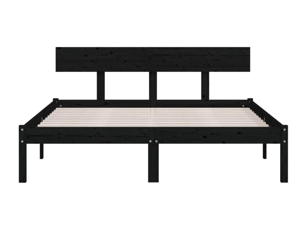 Black Pine Wood Bed Frame, 150 x 200 cm