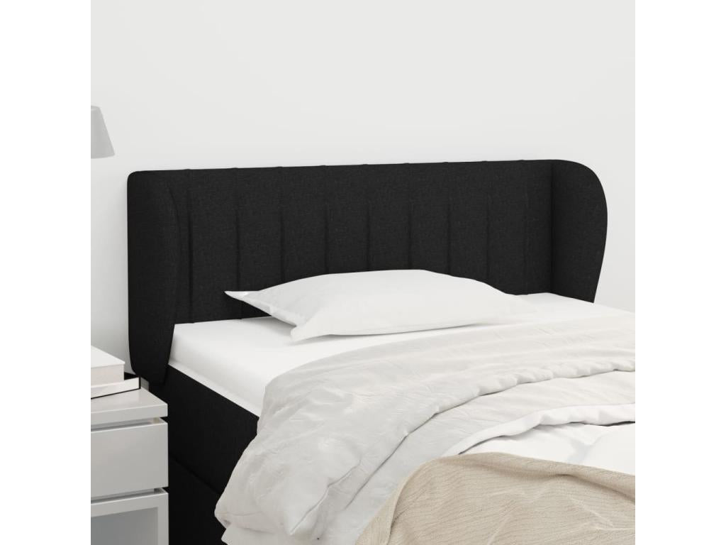 Black Fabric Bed, 93 x 23 x 78 cm