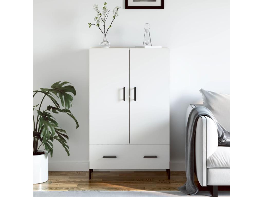 White Engineered Wood Sideboard, 69.5 x 31 x 115 cm