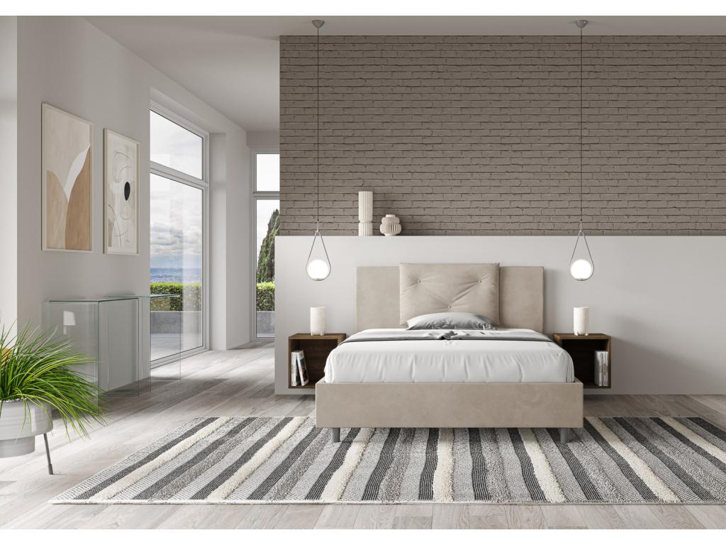 Beige Bed, 140 x 200 cm