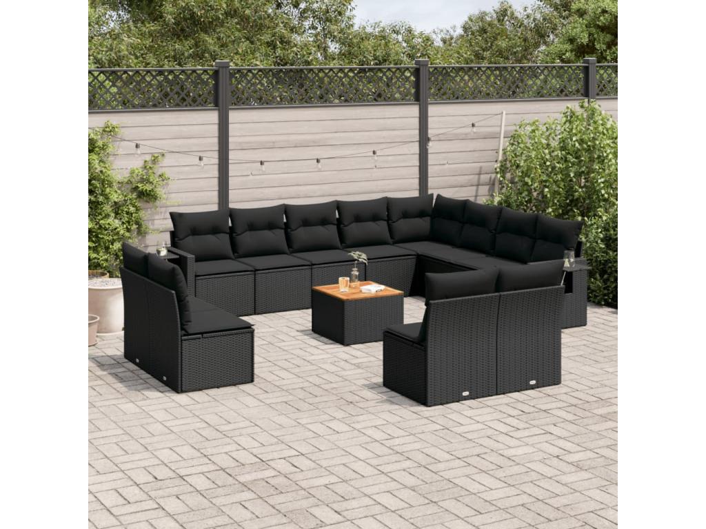 Black Woven Resin Wicker Outdoor Furniture Set - dlz1766580388588
