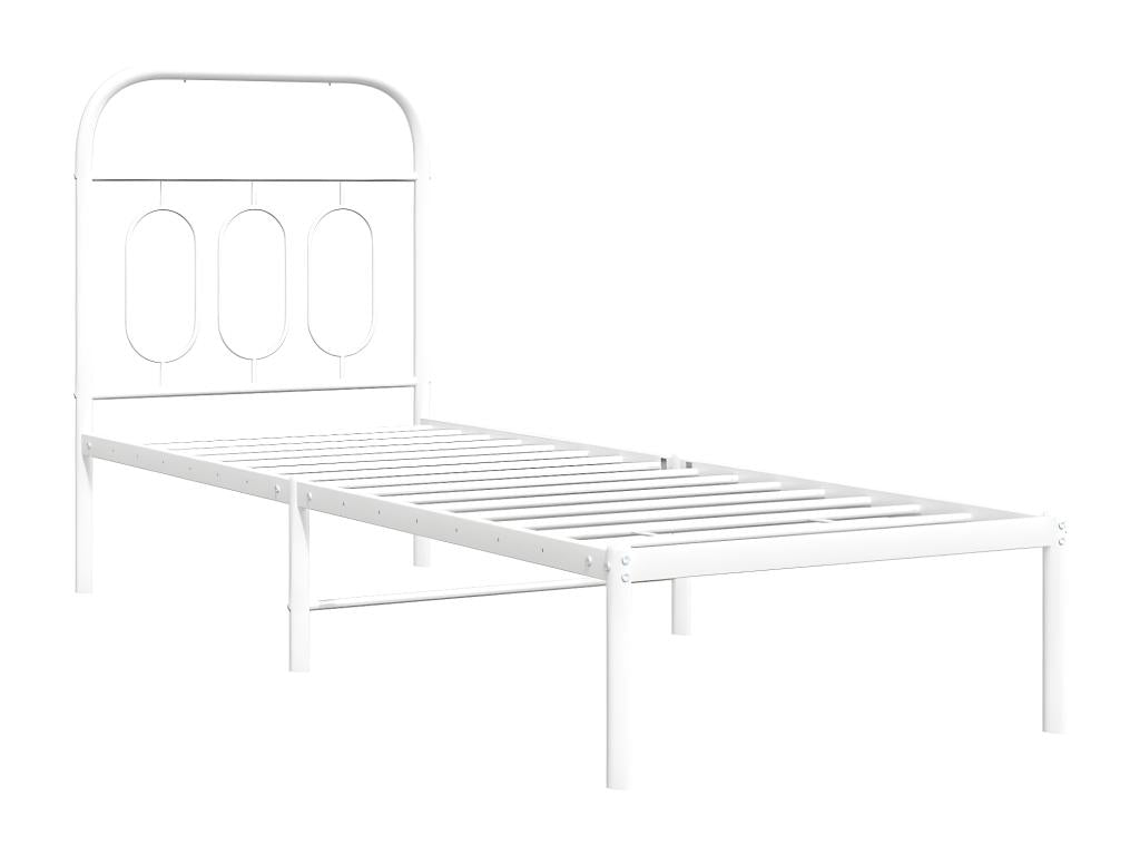 White Metal Bed Frame, 75 x 190 cm