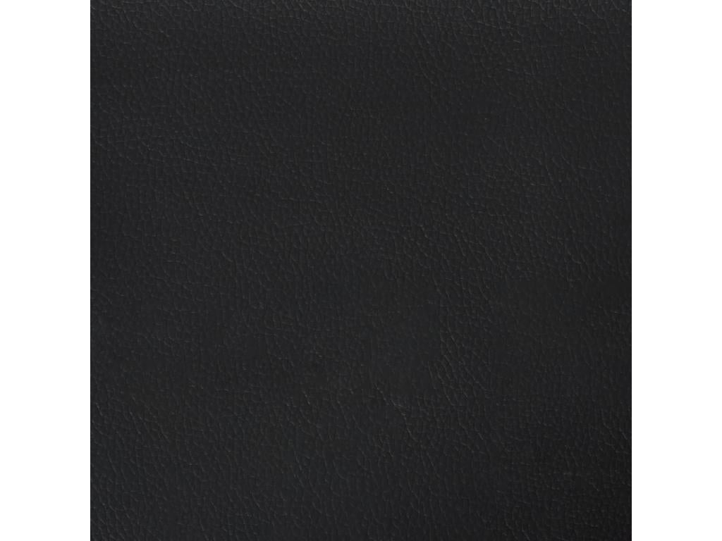 Black Faux Leather Bed, 203 x 16 x 78 cm