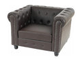 Brown Faux Leather Accent Chair