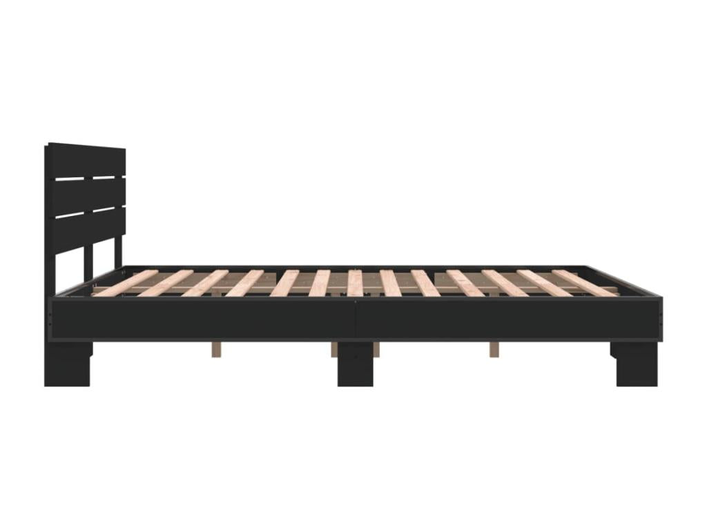 Black Engineered Wood Bed Frame, 150 x 200 cm
