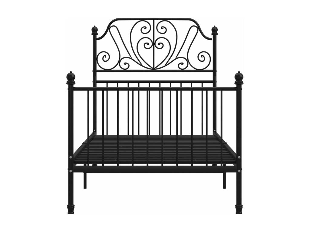 Black Metal Bed Frame, 100 x 200 cm