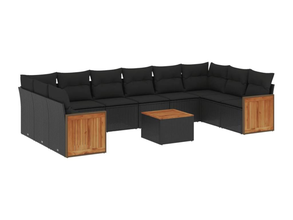 Black Woven Resin Wicker Outdoor Furniture Set - dlz1766580433659