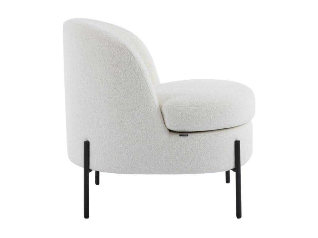 Beige Boucle Fabric Accent Chair