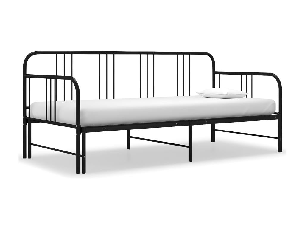 Black Metal Bed, 90 x 200 cm