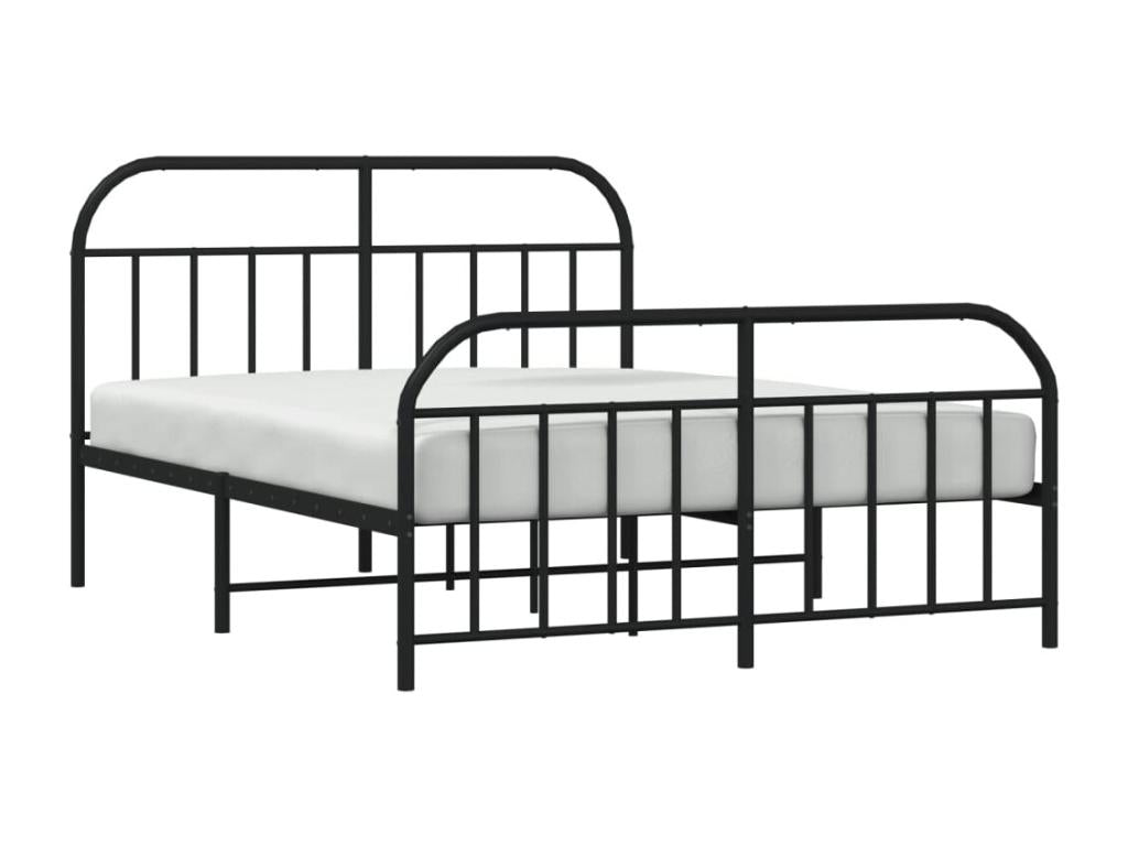 Black Metal Bed Frame, 140 x 190 cm