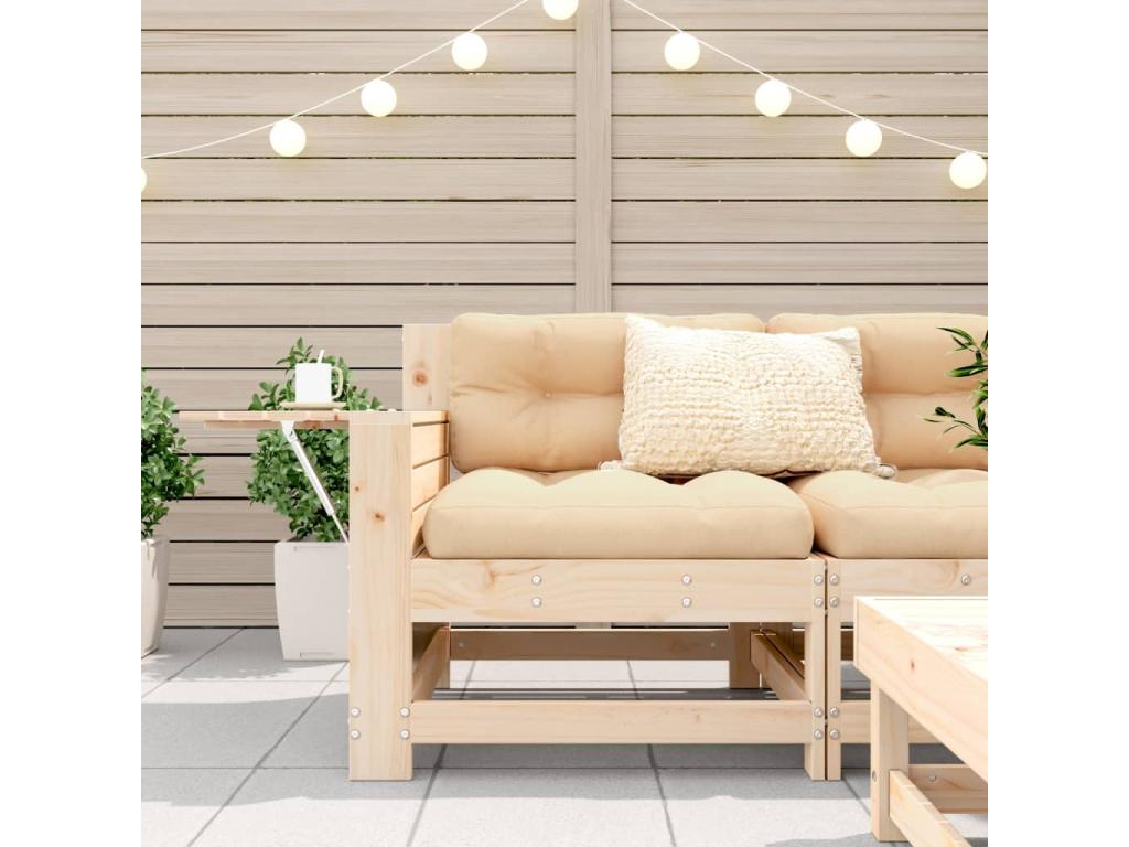 Brown Solid Wood Sofa