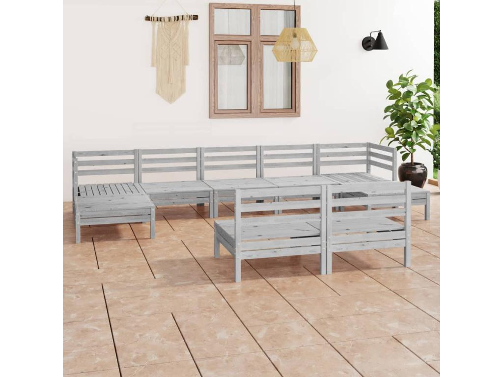 White Pine Wood Outdoor Furniture Set