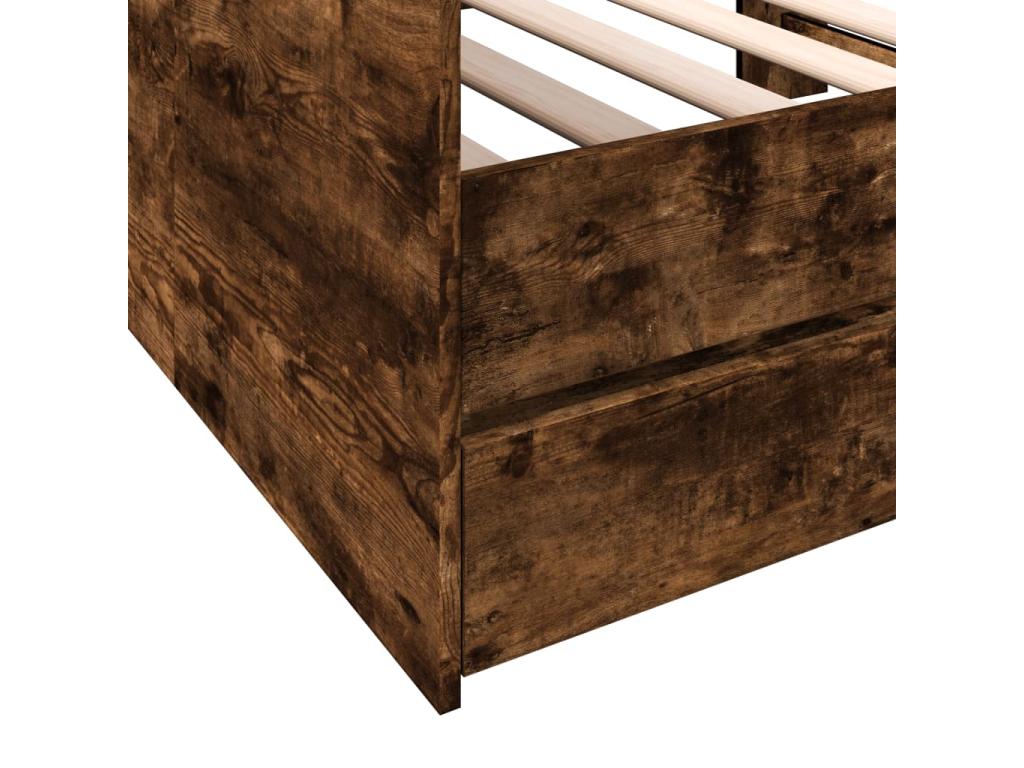 Brown Engineered Wood Bed, 100 x 200 cm