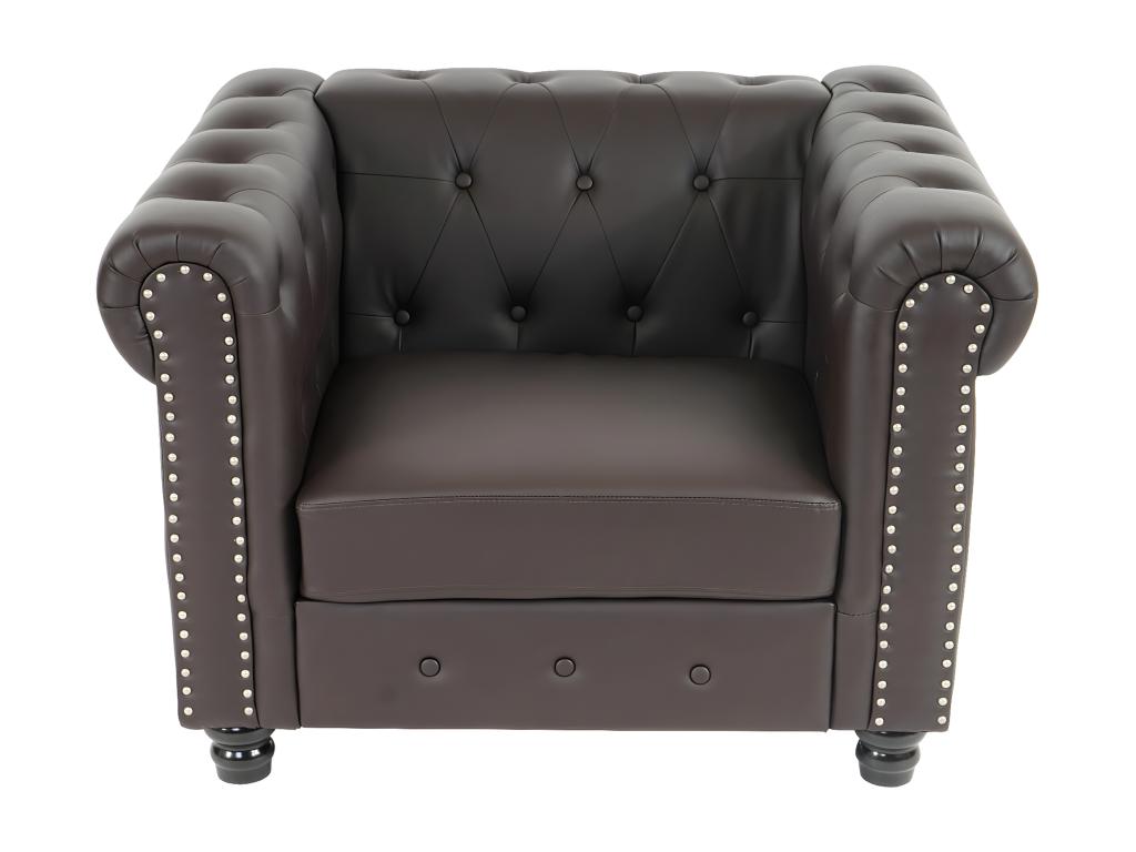 Brown Faux Leather Accent Chair