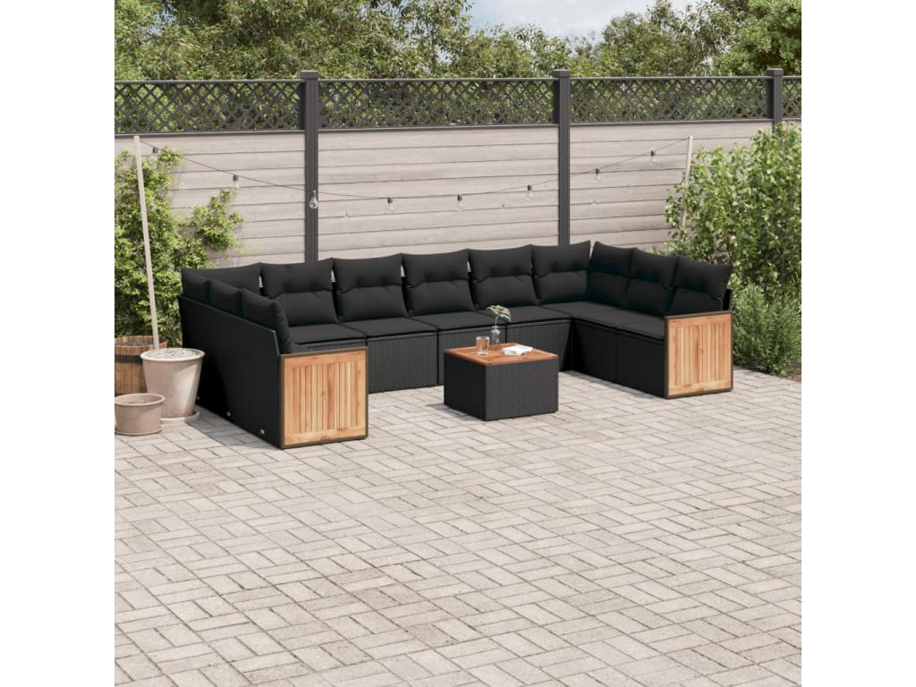 Black Woven Resin Wicker Outdoor Furniture Set - dlz1766580433659