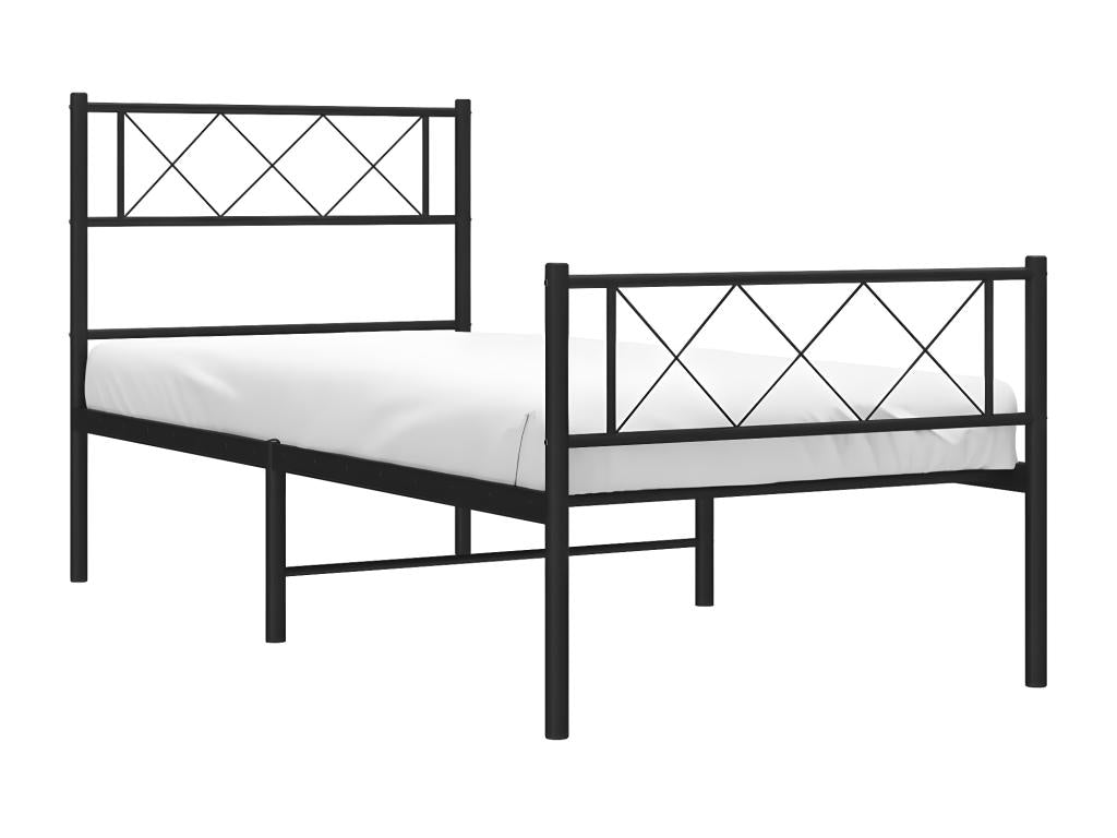 Black Metal Bed Frame, 75 x 190 cm