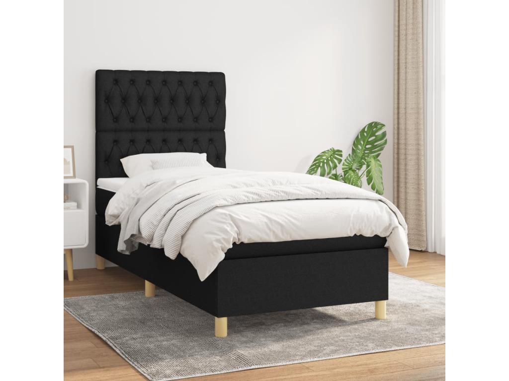 Black Fabric Mattress, 100 x 200 cm