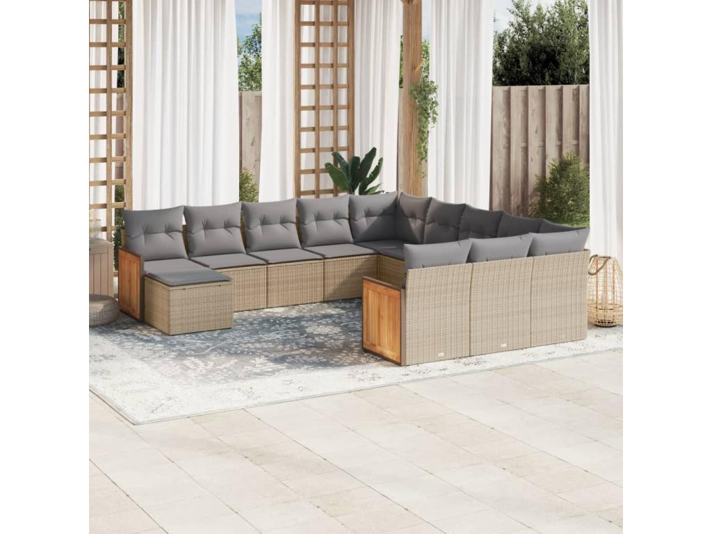 Beige Woven Resin Wicker Outdoor Furniture Set - dlz1766580561799