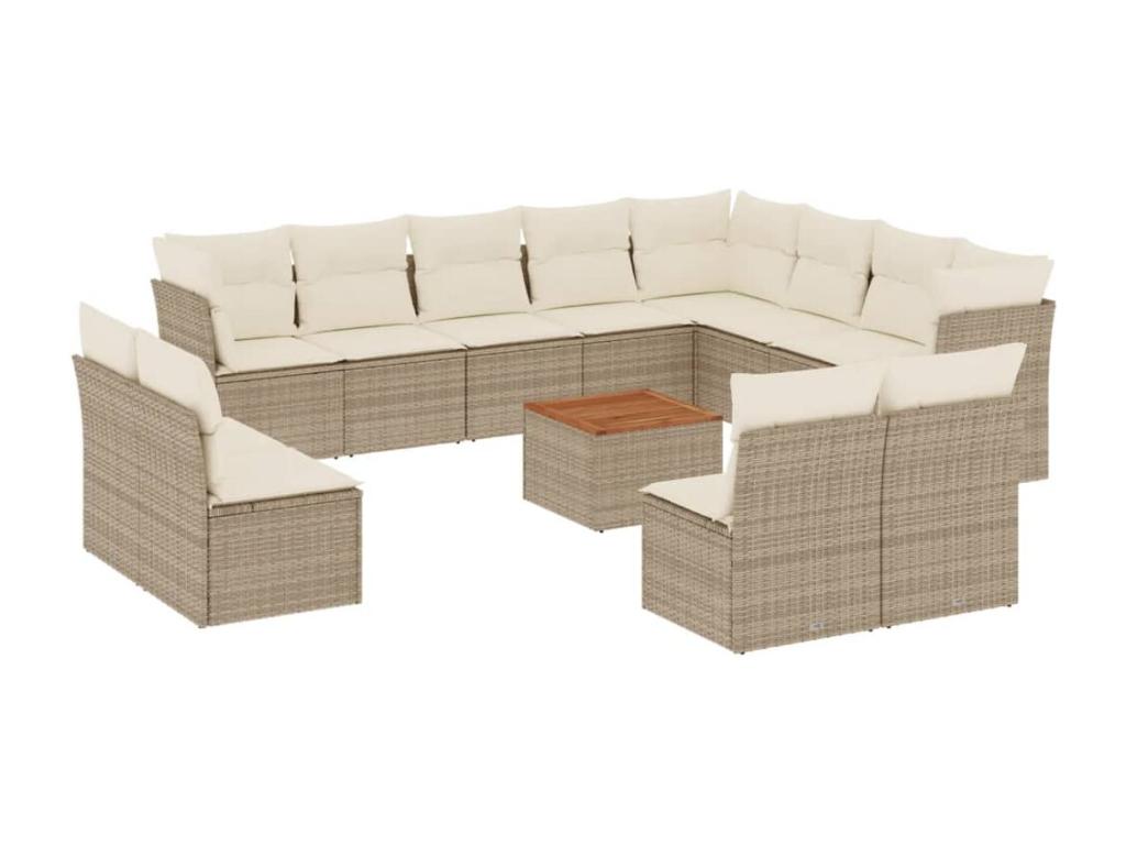 Beige Woven Resin Wicker Outdoor Furniture Set - dlz1766580474254