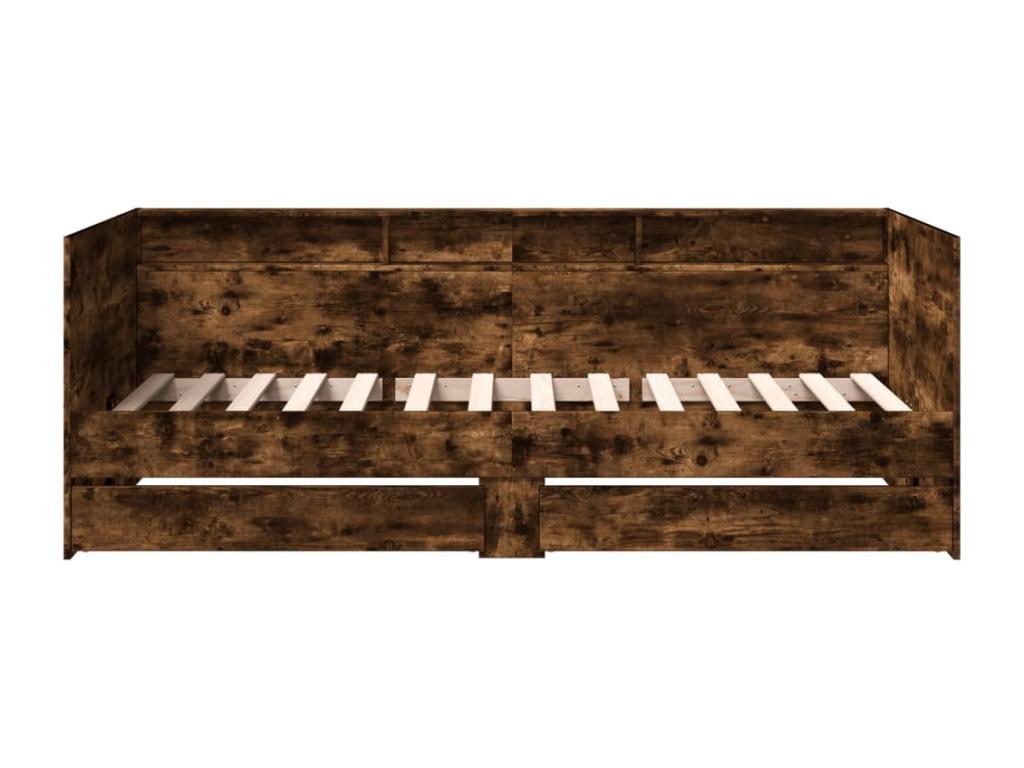 Brown Engineered Wood Bed, 100 x 200 cm