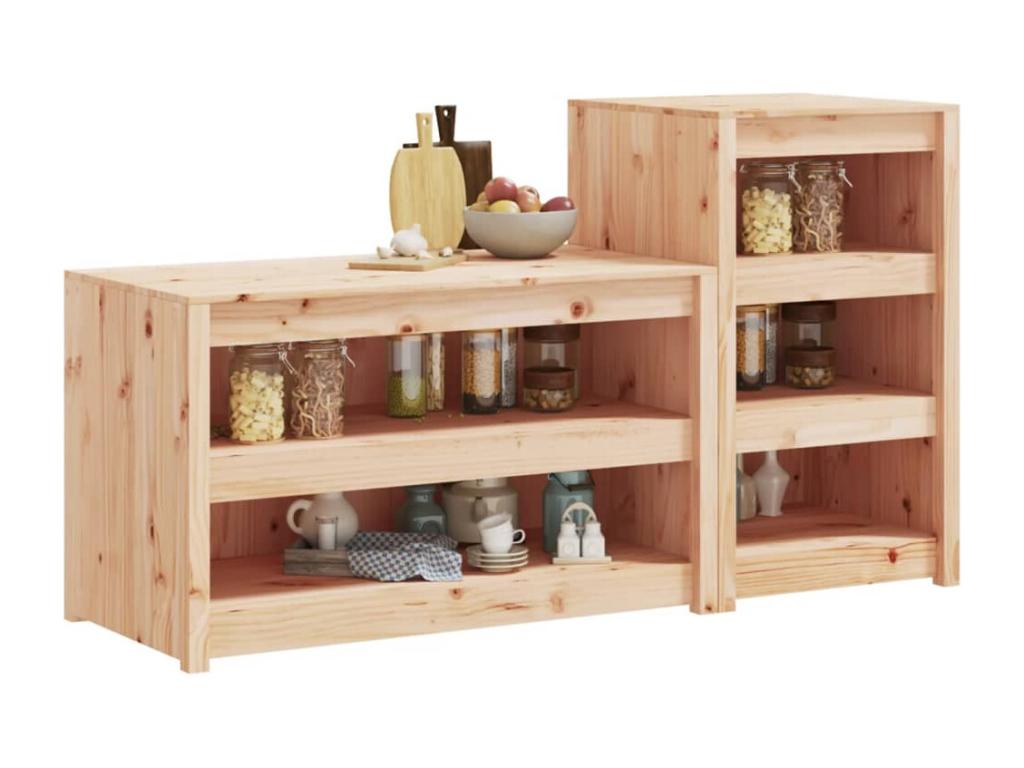 Brown Pine Wood Wardrobe