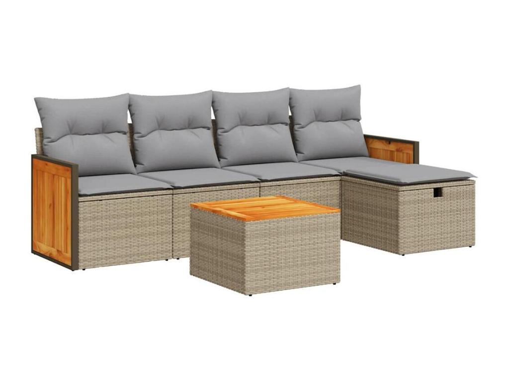 Beige Woven Resin Wicker Outdoor Furniture Set - dlz1766580587622
