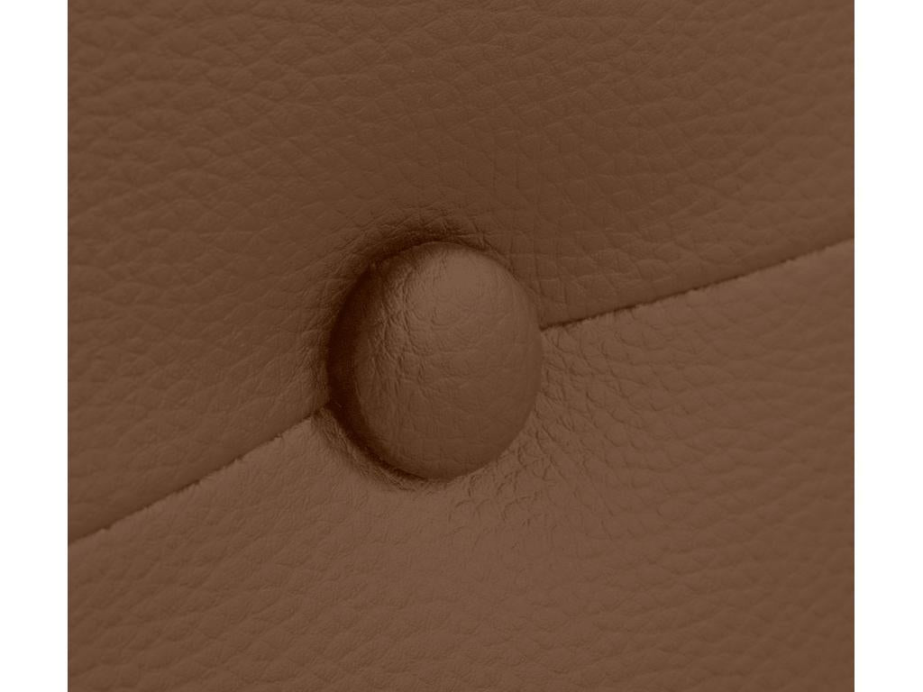 Brown Faux Leather Bed, 145 x 105 cm