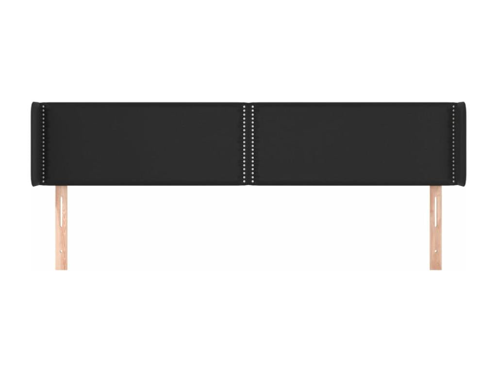 Black Faux Leather Bed, 203 x 16 x 78 cm