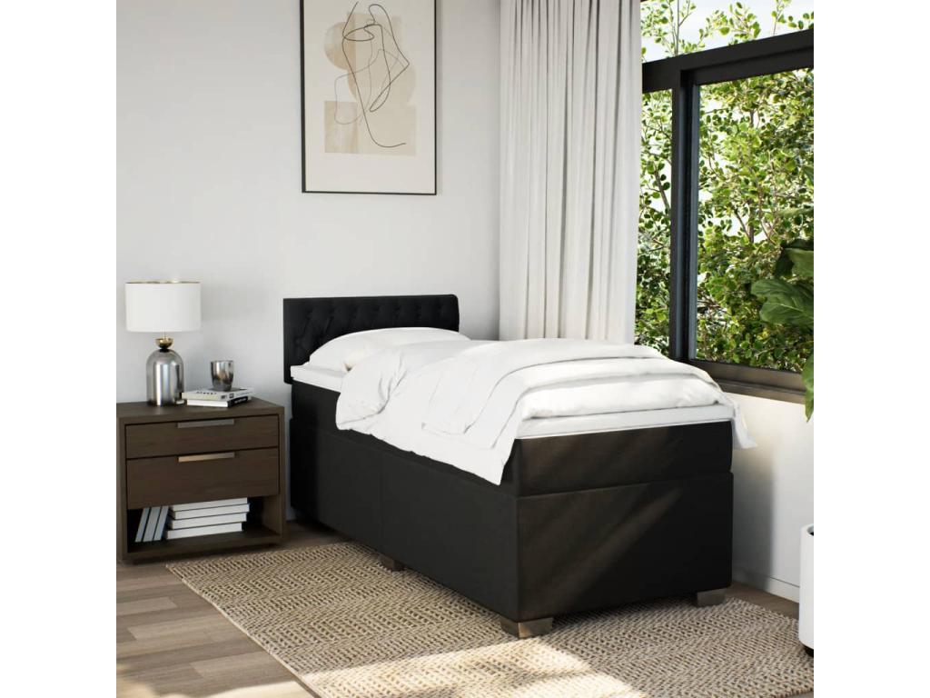 Black Fabric Mattress, 90 x 200 cm