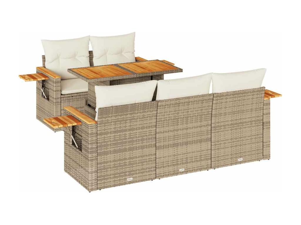 Beige Woven Resin Wicker Outdoor Furniture Set - dlz1766580561247