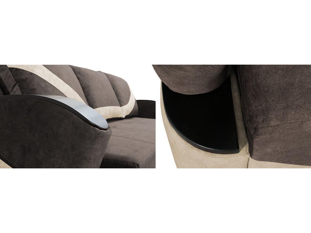 Brown Sofa Bed, 90 x 234 x 77 cm