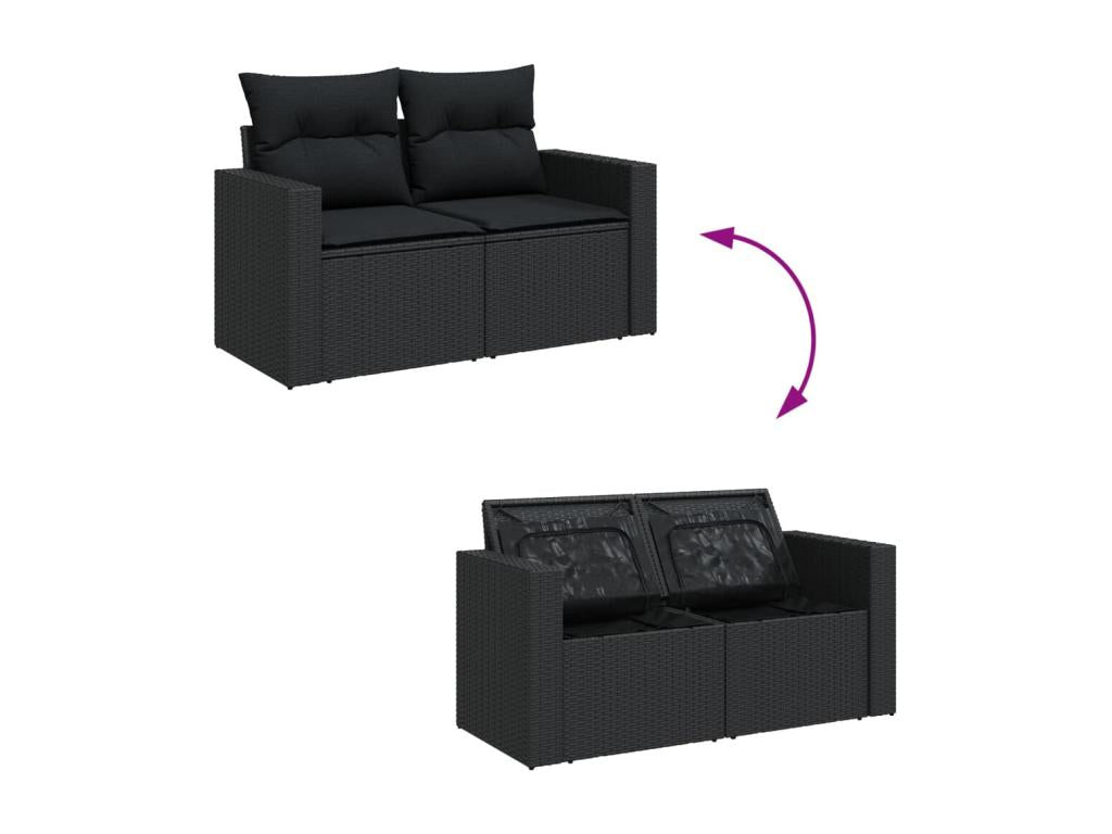 Black Woven Resin Wicker Outdoor Furniture Set - dlz1766580655127